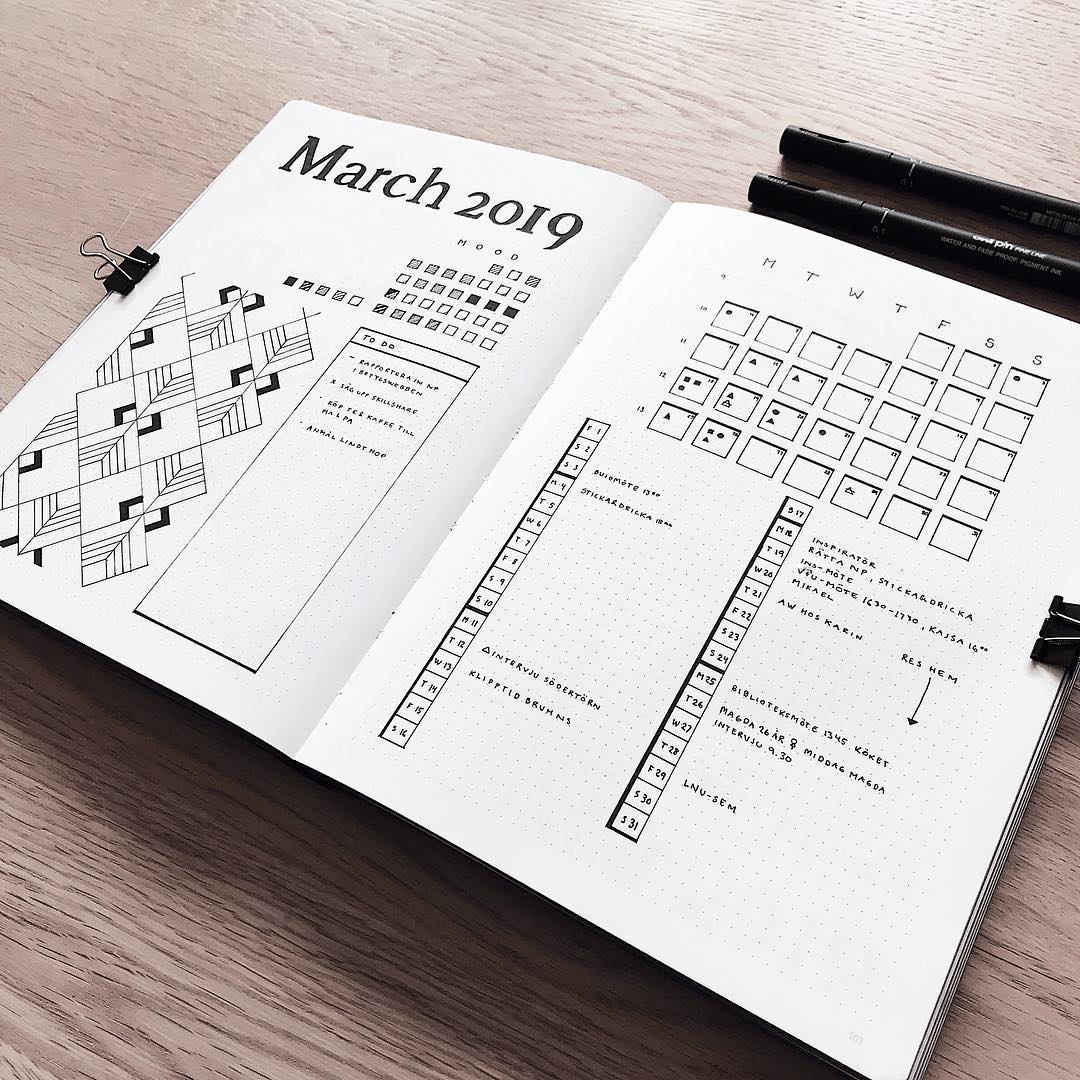 又是高级感满满的黑白简约风手帐!一支黑色笔就能画出的好看手帐