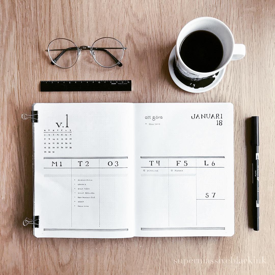 又是高级感满满的黑白简约风手帐!一支黑色笔就能画出的好看手帐