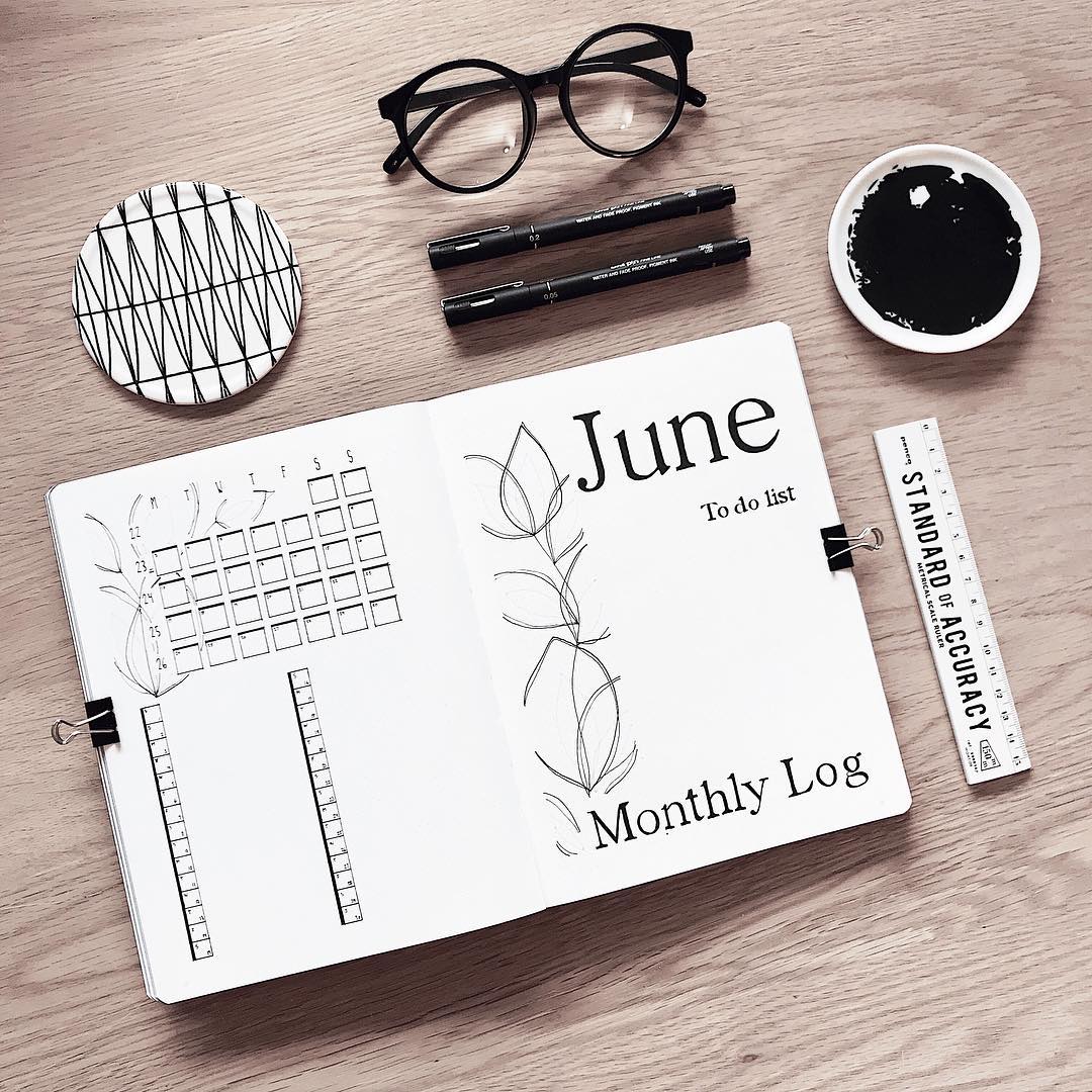 又是高级感满满的黑白简约风手帐!一支黑色笔就能画出的好看手帐