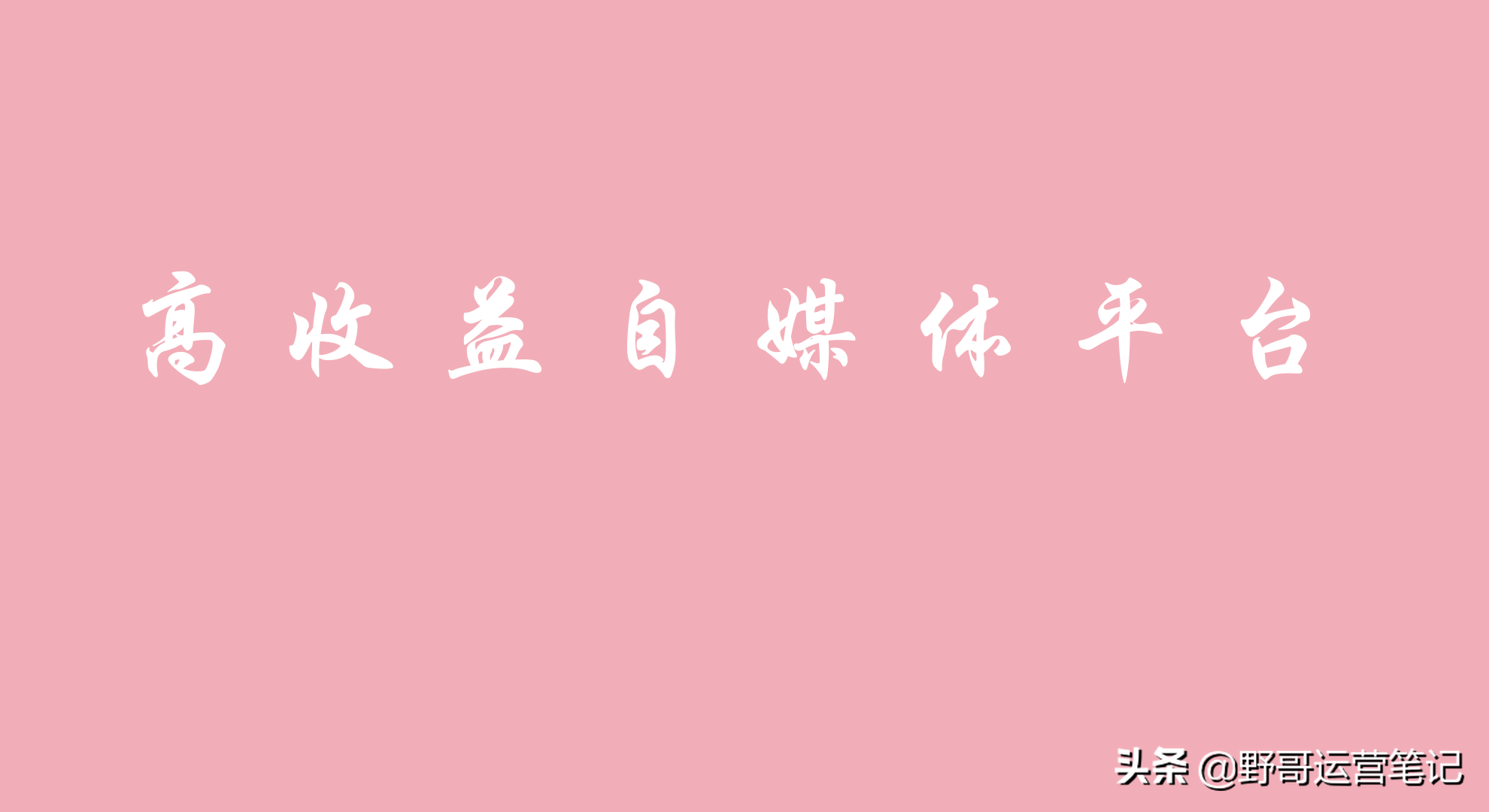 90%自媒体新手都在做的4大高收益自媒体平台,做了让你收益翻几番