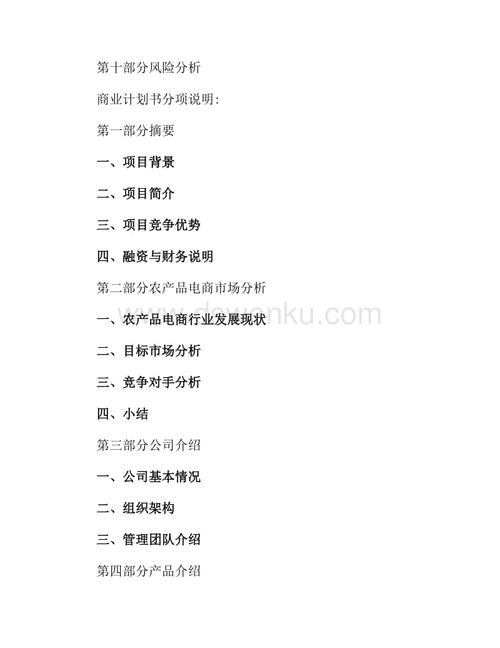 电商创业计划书