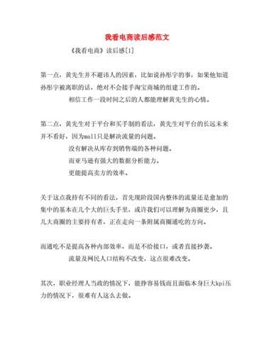 电商风云第二集观后感