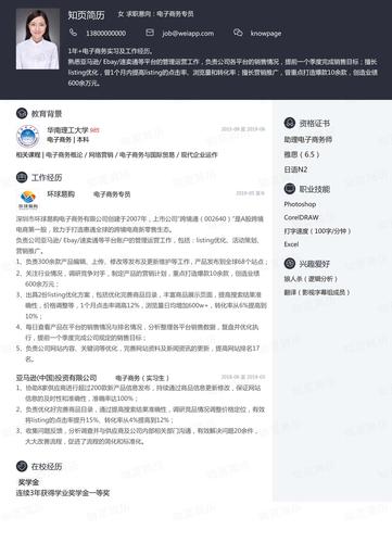 电商简历怎么写