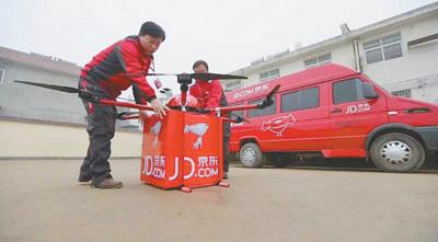 电商使用无人机送货