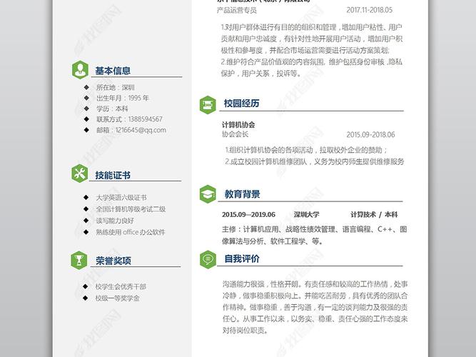 电商运营助理简历