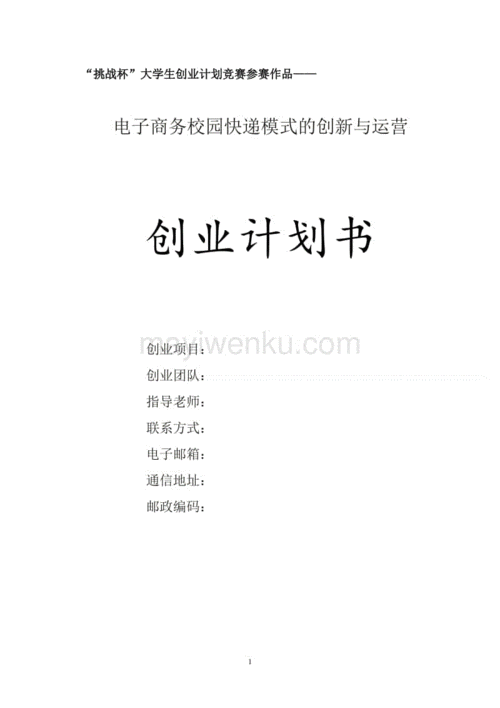 个人电商创业计划书