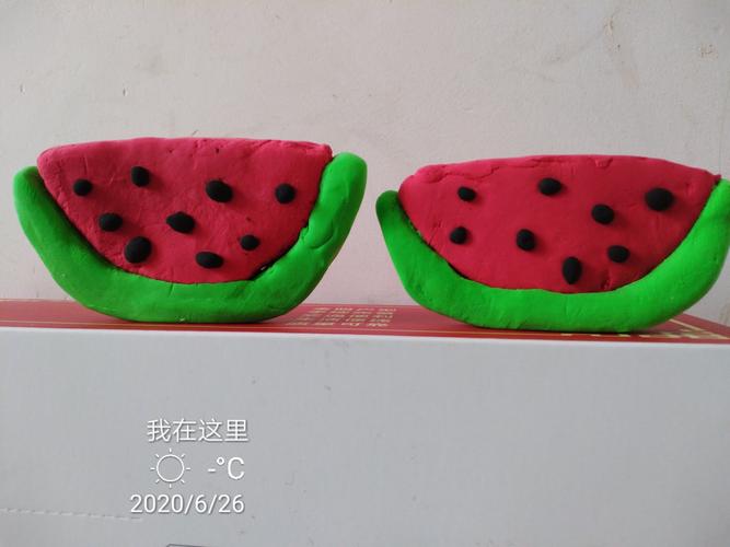 彩泥制作西瓜视频