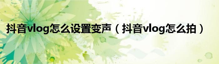 短视频变音