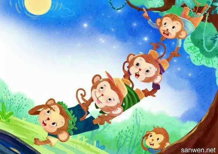 猴子捞月亮的故事
