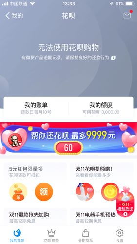 花呗不能用了