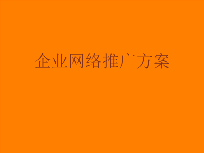 企业网络推广方案
