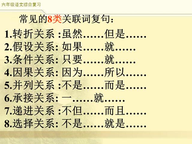 小学关联词大全