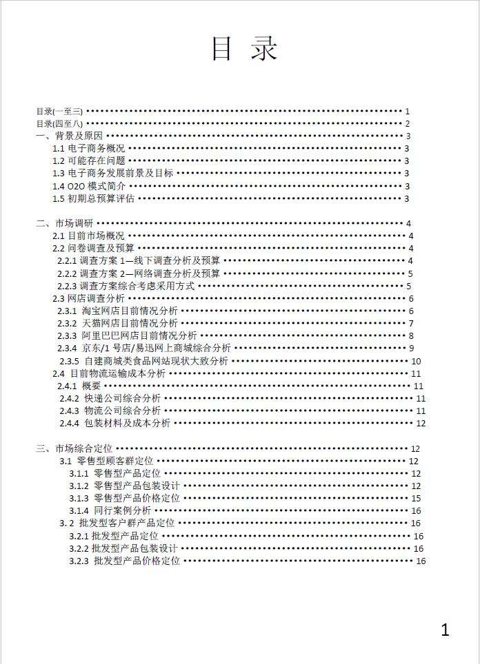 电商项目计划书(电商项目计划书模板)